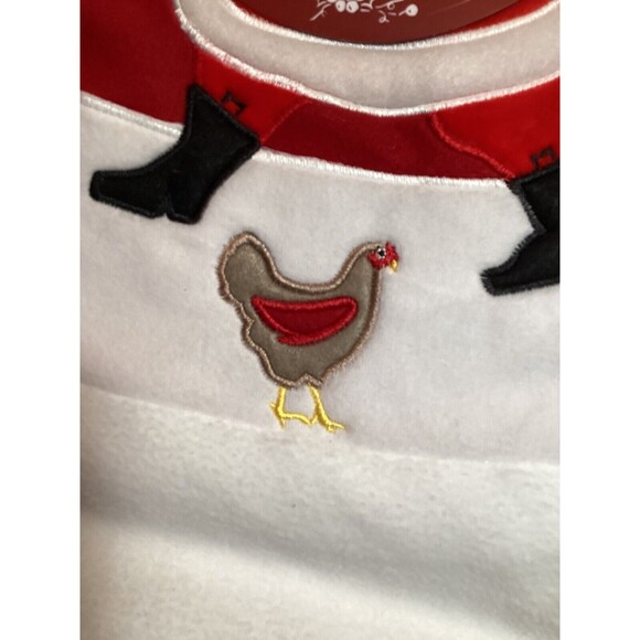 Chickens & Santa Christmas Tree Skirt 48" Red Shed Brand New Tractor Supply - Picture 3 of 7